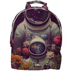 Astronaut Universe Planting Flowers Cosmos Art Mini Full Print Backpack by Pakemis