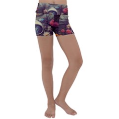 Astronaut Universe Planting Flowers Cosmos Art Kids  Lightweight Velour Yoga Shorts by Pakemis