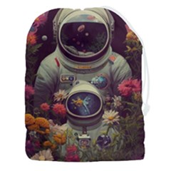 Astronaut Universe Planting Flowers Cosmos Art Drawstring Pouch (3xl) by Pakemis