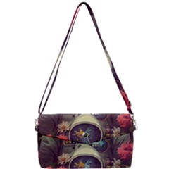 Astronaut Universe Planting Flowers Cosmos Art Removable Strap Clutch Bag by Pakemis