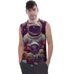 Astronaut Universe Planting Flowers Cosmos Art Men s Regular Tank Top by Pakemis