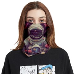 Astronaut Universe Planting Flowers Cosmos Art Face Covering Bandana (two Sides)