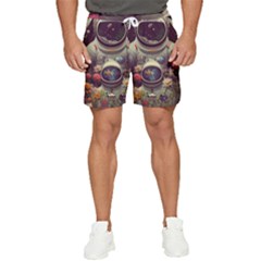 Astronaut Universe Planting Flowers Cosmos Art Men s Runner Shorts by Pakemis