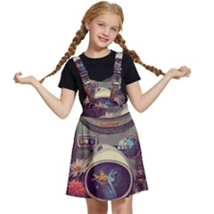 Astronaut Universe Planting Flowers Cosmos Art Kids  Apron Dress by Pakemis