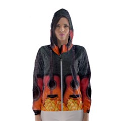 Guitar Ropes Music Instrument Sound Melody Women s Hooded Windbreaker by Pakemis