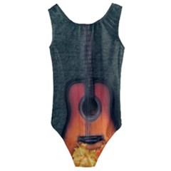 Guitar Ropes Music Instrument Sound Melody Kids  Cut-out Back One Piece Swimsuit by Pakemis