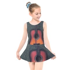 Guitar Ropes Music Instrument Sound Melody Kids  Skater Dress Swimsuit by Pakemis