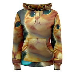 Cute Cat Cat Feline 3d Women s Pullover Hoodie by Pakemis