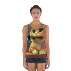 Cute Cat Cat Feline 3d Sport Tank Top  by Pakemis