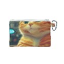 Cute Cat Cat Feline 3d Canvas Cosmetic Bag (Small) View2