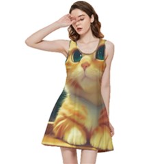 Cute Cat Cat Feline 3d Inside Out Racerback Dress by Pakemis