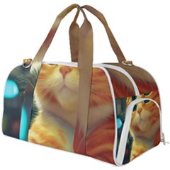 Cute Cat Cat Feline 3d Burner Gym Duffel Bag by Pakemis