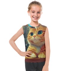 Cute Cat Cat Feline 3d Kids  Mesh Tank Top by Pakemis