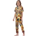 Cute Cat Cat Feline 3d Kids  Satin Short Sleeve Pajamas Set View1