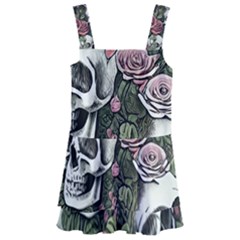 Skulls Roses Wallpaper Garden Artwork Kids  Layered Skirt Swimsuit by Pakemis