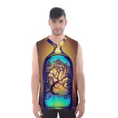 Flask Bottle Tree In A Bottle Perfume Design Men s Basketball Tank Top by Pakemis