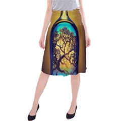 Flask Bottle Tree In A Bottle Perfume Design Midi Beach Skirt by Pakemis