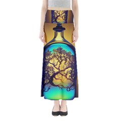 Flask Bottle Tree In A Bottle Perfume Design Full Length Maxi Skirt by Pakemis