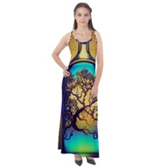 Flask Bottle Tree In A Bottle Perfume Design Sleeveless Velour Maxi Dress by Pakemis