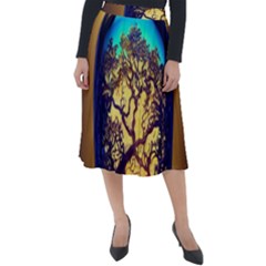 Flask Bottle Tree In A Bottle Perfume Design Classic Velour Midi Skirt  by Pakemis