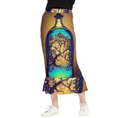 Flask Bottle Tree In A Bottle Perfume Design Maxi Fishtail Chiffon Skirt by Pakemis