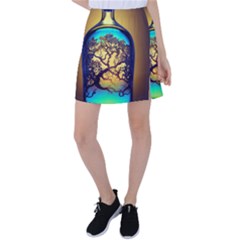 Flask Bottle Tree In A Bottle Perfume Design Tennis Skirt by Pakemis