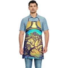 Flask Bottle Tree In A Bottle Perfume Design Kitchen Apron by Pakemis