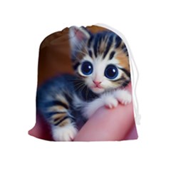 Cute Kitten Kitten Animal Wildlife 3d Drawstring Pouch (xl) by Pakemis