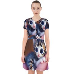 Cute Kitten Kitten Animal Wildlife 3d Adorable In Chiffon Dress by Pakemis