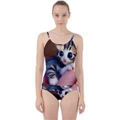 Cute Kitten Kitten Animal Wildlife 3d Cut Out Top Tankini Set by Pakemis