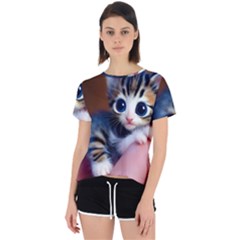 Cute Kitten Kitten Animal Wildlife 3d Open Back Sport Tee by Pakemis