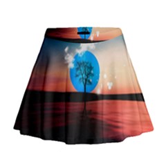 Surreal Fantasy Abstract Art Creativity Horizon Mini Flare Skirt by Pakemis