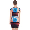 Surreal Fantasy Abstract Art Creativity Horizon Capsleeve Drawstring Dress  View2