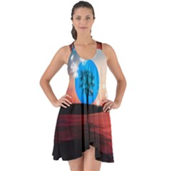 Surreal Fantasy Abstract Art Creativity Horizon Show Some Back Chiffon Dress by Pakemis