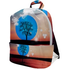 Surreal Fantasy Abstract Art Creativity Horizon Zip Up Backpack by Pakemis