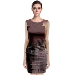 Skyline Skyscrapers Futuristic Sci-fi Panorama Classic Sleeveless Midi Dress by Pakemis