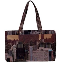 Skyline Skyscrapers Futuristic Sci-fi Panorama Canvas Work Bag by Pakemis