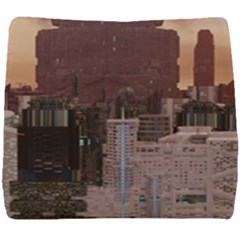 Skyline Skyscrapers Futuristic Sci-fi Panorama Seat Cushion by Pakemis