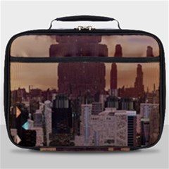 Skyline Skyscrapers Futuristic Sci-fi Panorama Full Print Lunch Bag by Pakemis