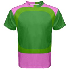 Pink And Green 1105 - Groovy Retro Style Art Men s Cotton Tee by KorokStudios