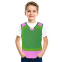 Pink And Green 1105 - Groovy Retro Style Art Kids  Basketball Tank Top View1