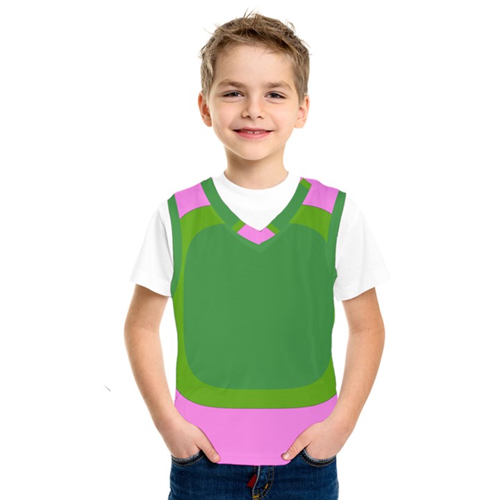 Pink And Green 1105 - Groovy Retro Style Art Kids  Basketball Tank Top