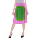 Pink And Green 1105 - Groovy Retro Style Art Midi Beach Skirt View1