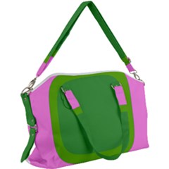 Pink And Green 1105 - Groovy Retro Style Art Canvas Crossbody Bag by KorokStudios