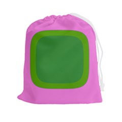 Pink And Green 1105 - Groovy Retro Style Art Drawstring Pouch (2xl) by KorokStudios