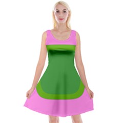 Pink And Green 1105 - Groovy Retro Style Art Reversible Velvet Sleeveless Dress