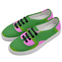 Pink And Green 1105 - Groovy Retro Style Art Women s Classic Low Top Sneakers by KorokStudios