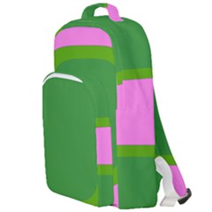 Pink And Green 1105 - Groovy Retro Style Art Double Compartment Backpack by KorokStudios