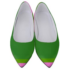 Pink And Green 1105 - Groovy Retro Style Art Women s Low Heels by KorokStudios