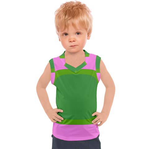 Pink And Green 1105 - Groovy Retro Style Art Kids  Sport Tank Top by KorokStudios